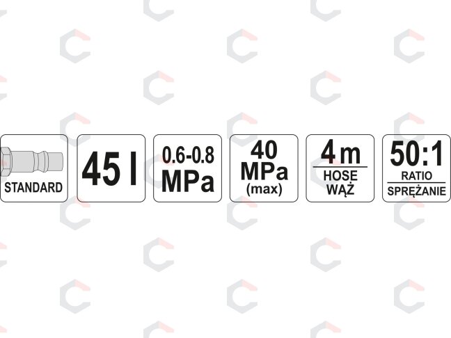 Efektyvus pneumatinis tepimo įrenginys | 45 L (YT-07069) 2 Efektyvus pneumatinis tepimo įrenginys | 45 L (YT-07069) 2