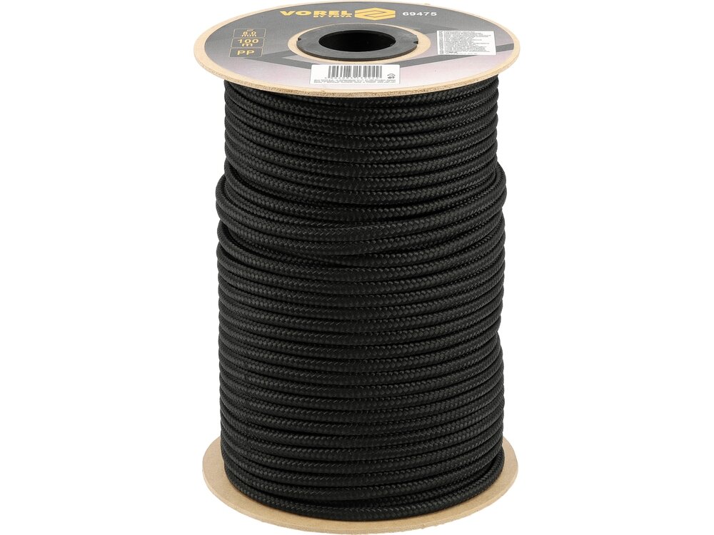 Pinta polipropileno virvė | juoda | 8 mm | 100 m (69475) Pinta polipropileno virvė | juoda | 8 mm | 100 m (69475)