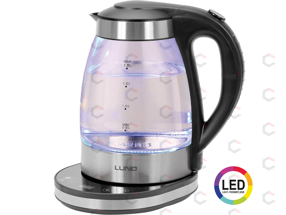 Elektrinis stiklinis virdulys LUND | LED | 1,8 l | temperatūros reguliavimas (68174) 2 Elektrinis stiklinis virdulys LUND | LED | 1,8 l | temperatūros reguliavimas (68174) 2