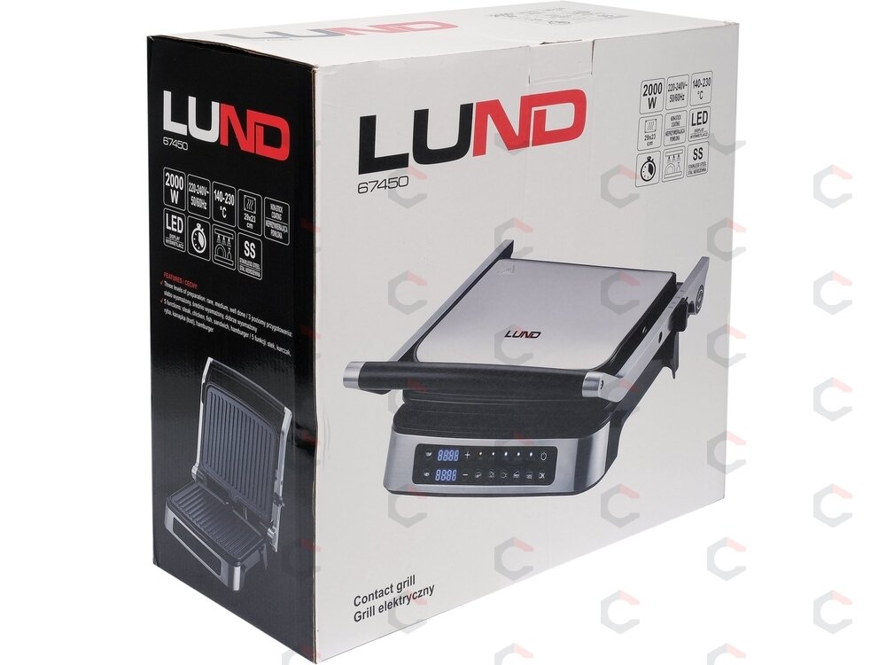 Elektrinis grilis LUND | 2000 W | LED valdymo panelė (67450) 9 Elektrinis grilis LUND | 2000 W | LED valdymo panelė (67450) 9