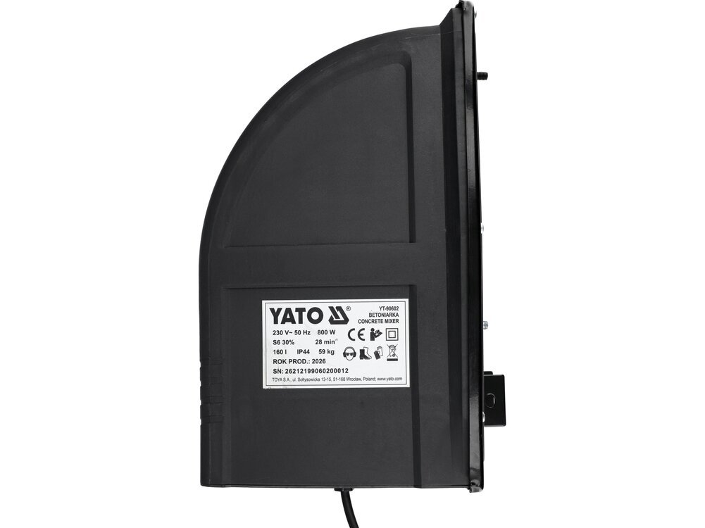 Elektrinė betono maišyklė YATO | 800 W | 160 l | 230 V (YT-90602) 16