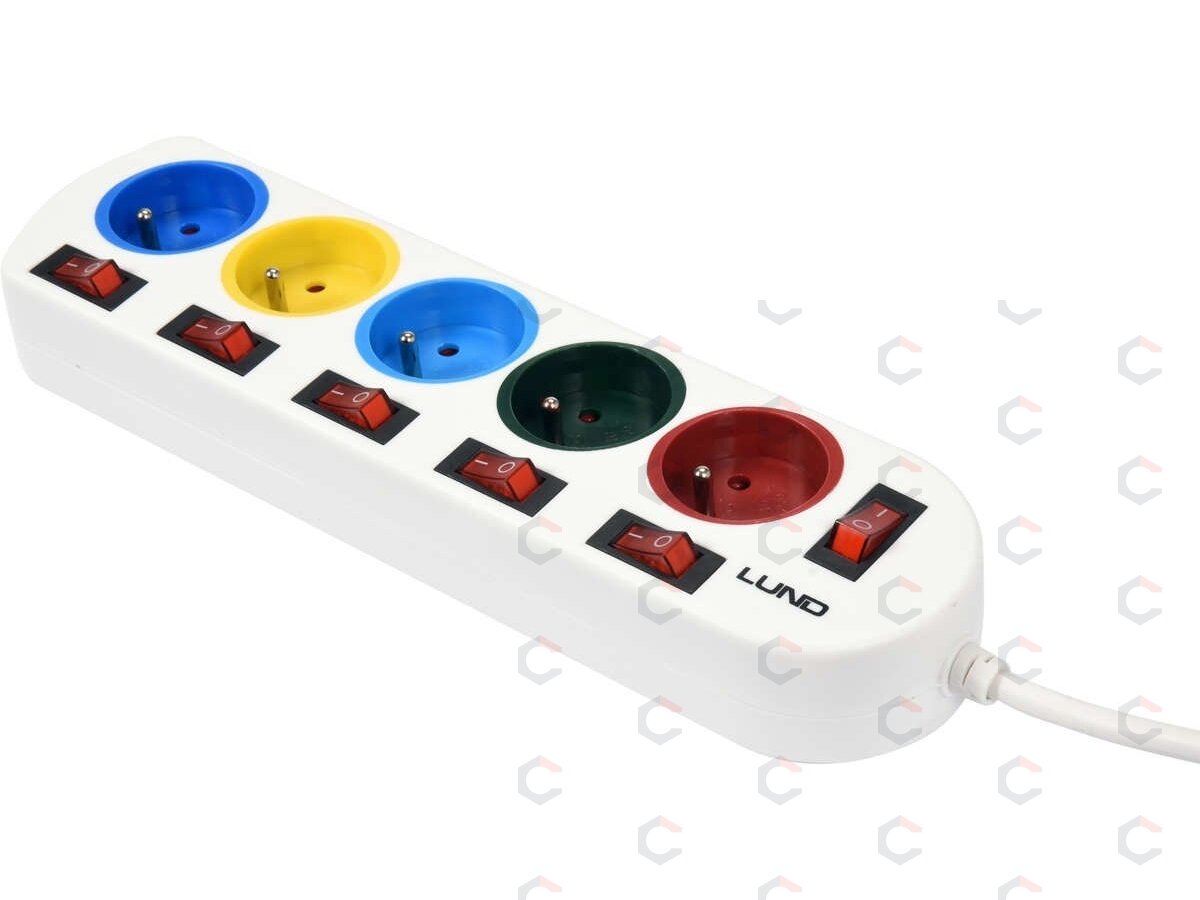 Elektrinis ilgintuvas | su jungikliais | ABS | 5 lizdai (72460) 2 Elektrinis ilgintuvas | su jungikliais | ABS | 5 lizdai (72460) 2