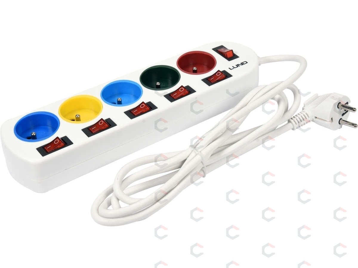 Elektrinis ilgintuvas | su jungikliais | ABS | 5 lizdai (72460) Elektrinis ilgintuvas | su jungikliais | ABS | 5 lizdai (72460)