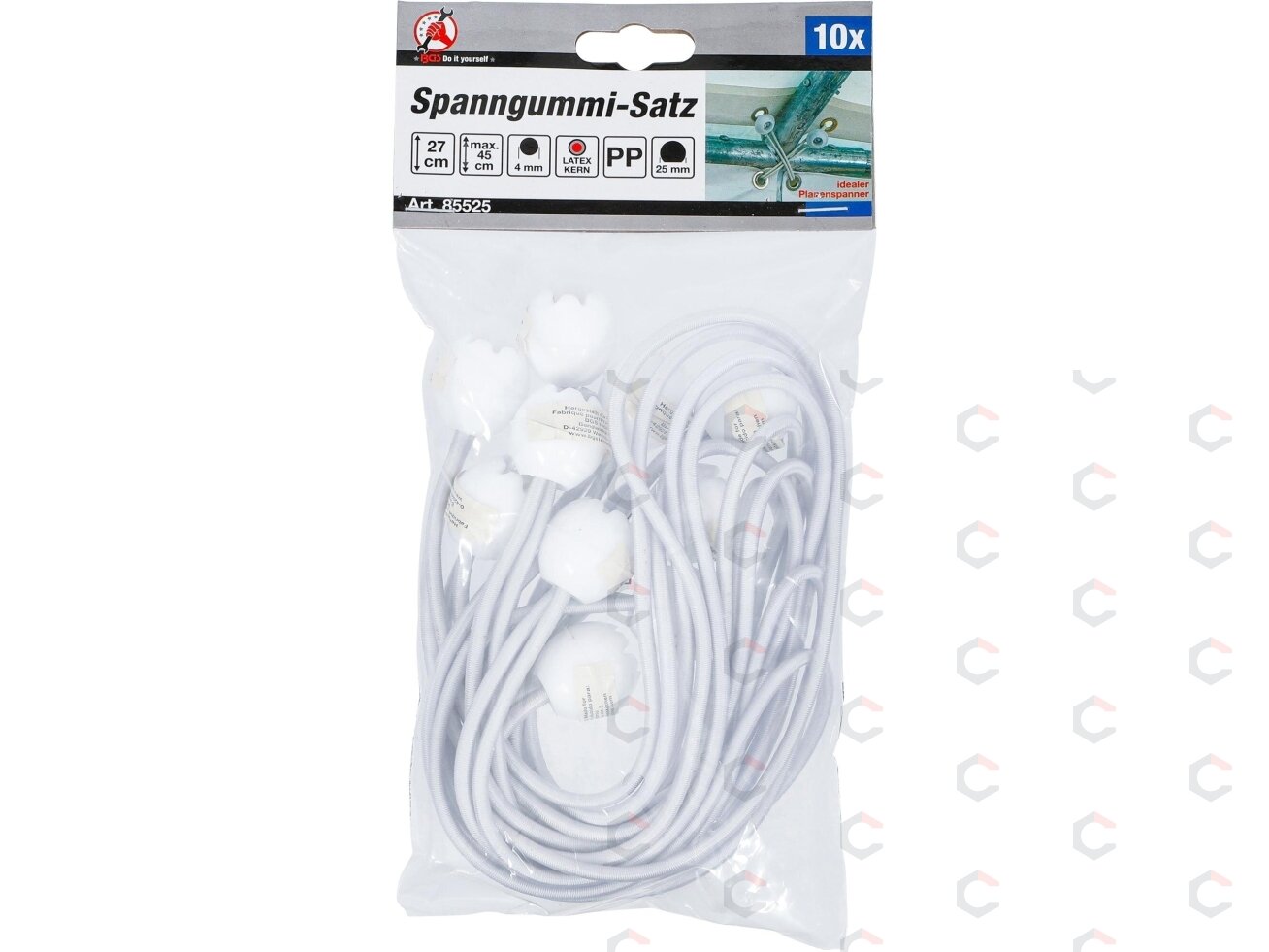 Elastinių kilpų rinkinys tentams | su bumbulu | 270 mm / 10 vnt. (85525) 4 Elastinių kilpų rinkinys tentams | su bumbulu | 270 mm / 10 vnt. (85525) 4