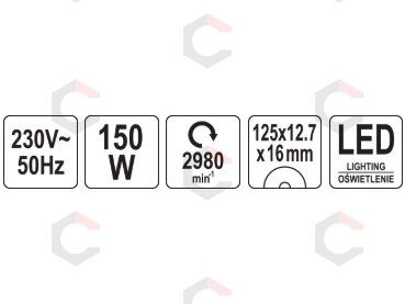 Elektrinis galąstuvas | su lempa | 150W (125X12,7) (YT-822100) 5 Elektrinis galąstuvas | su lempa | 150W (125X12,7) (YT-822100) 5