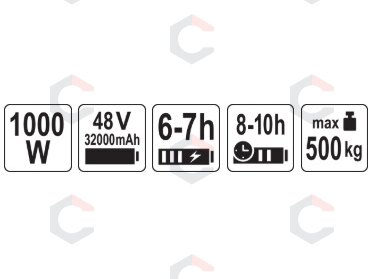 Elektrinis statybinis savivartis | 500 KG, 48V 32AH, 1000W (YT-86106) 14