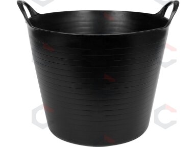 Elastinis plastikinis indas / tara | juodas lankstus kibiras | 27 l (35580) Elastinis plastikinis indas / tara | juodas lankstus kibiras | 27 l (35580)