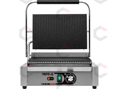 Kontaktinis panini grilis YATO | pilnai rifliuotas (YG-04557) Kontaktinis panini grilis YATO | pilnai rifliuotas (YG-04557)