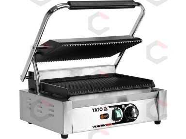 Kontaktinis panini grilis YATO | pilnai rifliuotas (YG-04557) Kontaktinis panini grilis YATO | pilnai rifliuotas (YG-04557)