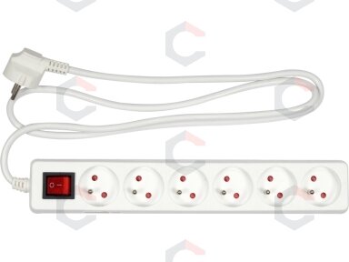 Elektrinis ilgintuvas VOREL | baltas | 6 lizdai | 1,5 m | su jungikliu (72527) Elektrinis ilgintuvas VOREL | baltas | 6 lizdai | 1,5 m | su jungikliu (72527)