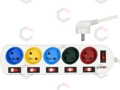 Elektrinis ilgintuvas | su jungikliais | ABS | 5 lizdai (72460)