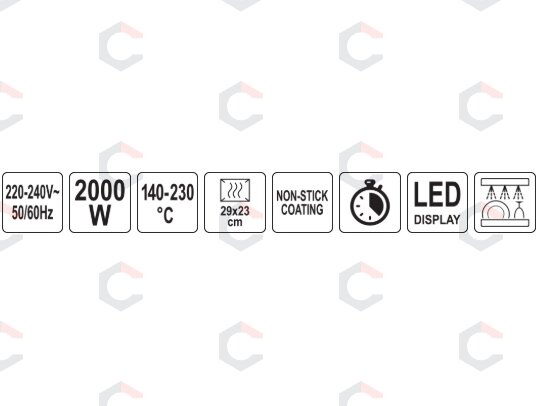 Elektrinis grilis / vaflių keptuvė | 2IN1 | 2000W | LED CONTROL (67440) 21 Elektrinis grilis / vaflių keptuvė | 2IN1 | 2000W | LED CONTROL (67440) 21