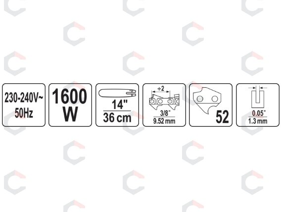 Elektrinis grandininis pjūklas | 1600W 35 cm (YT-84868) 5 Elektrinis grandininis pjūklas | 1600W 35 cm (YT-84868) 5