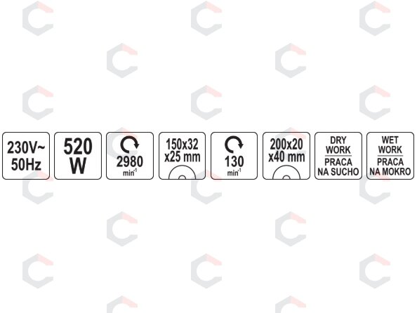 Elektrinis galąstuvas | šlapias/sausas | varinė apvija | YATO PREMIUM | 520W (150X32 mm) (YT-822112) 5 Elektrinis galąstuvas | šlapias/sausas | varinė apvija | YATO PREMIUM | 520W (150X32 mm) (YT-822112) 5