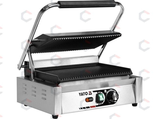 Kontaktinis panini grilis YATO | pilnai rifliuotas (YG-04557) Kontaktinis panini grilis YATO | pilnai rifliuotas (YG-04557)
