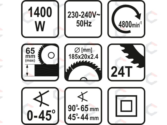 Elektrinis diskinis pjūklas 1400W | 185 mm (79257) 3 Elektrinis diskinis pjūklas 1400W | 185 mm (79257) 3