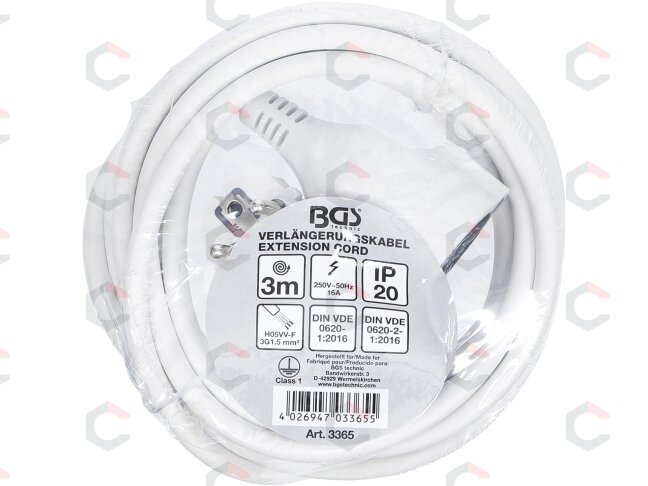 Elektrinis ilgintuvas | 3 m | 3 x 1.5 mm² | IP 20 (3365) 2 Elektrinis ilgintuvas | 3 m | 3 x 1.5 mm² | IP 20 (3365) 2