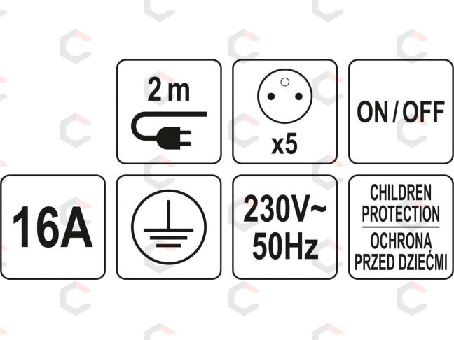 Elektrinis ilgintuvas | su jungikliais | ABS | 5 lizdai (72460) 4 Elektrinis ilgintuvas | su jungikliais | ABS | 5 lizdai (72460) 4