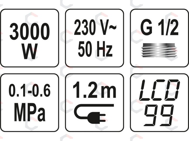 Elektrinis vandens šildytuvas / maišytuvas su dušu | LCD | KATLA-3 (75923) 2