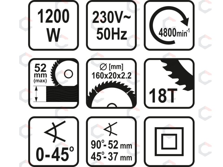Elektrinis diskinis pjūklas 1200W | 160 mm (79254) 3 Elektrinis diskinis pjūklas 1200W | 160 mm (79254) 3