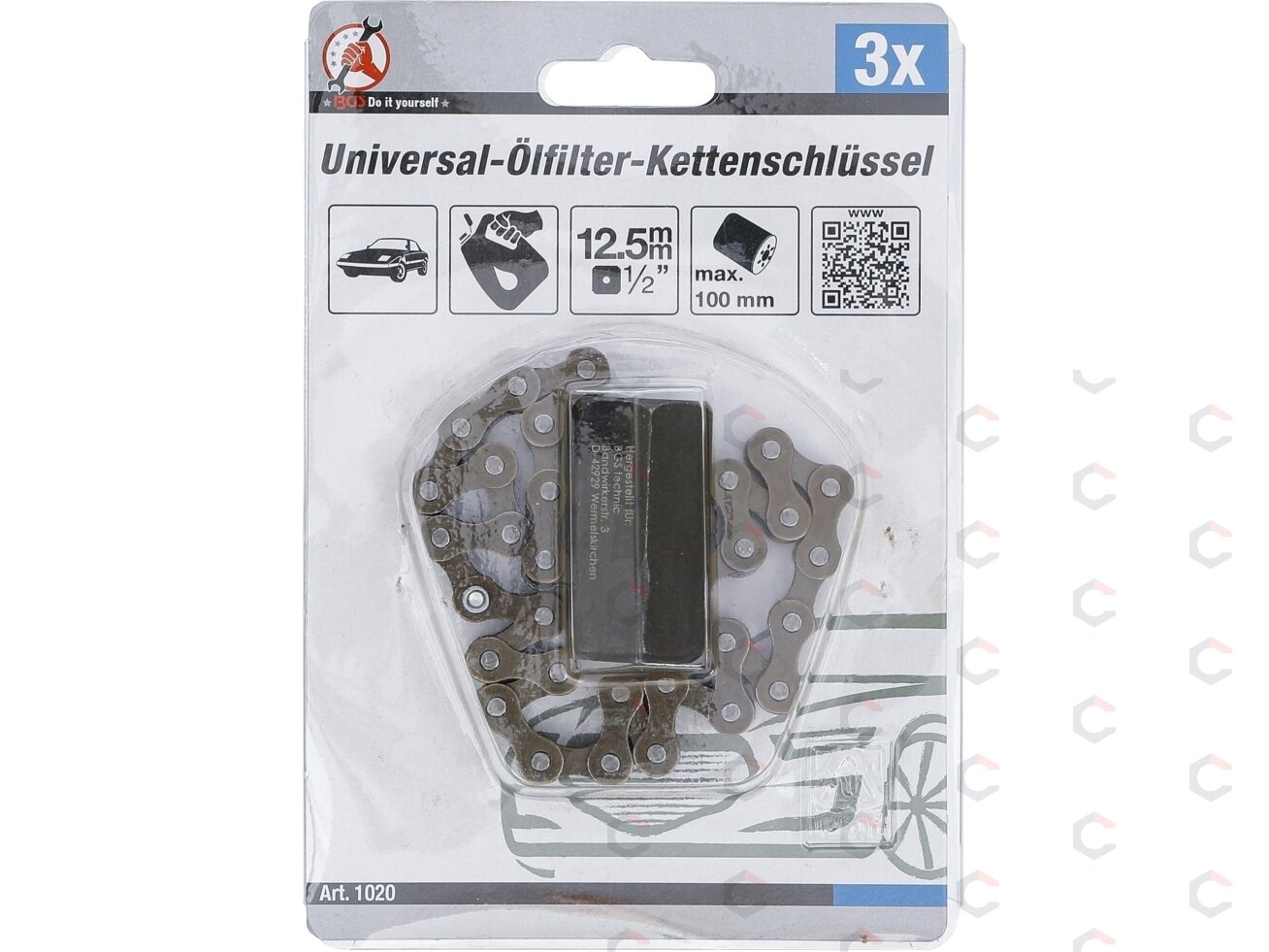 Filtro raktas grandininis | 12,5 mm (1/2") | Ø 100 mm (1020) 3 Filtro raktas grandininis | 12,5 mm (1/2") | Ø 100 mm (1020) 3