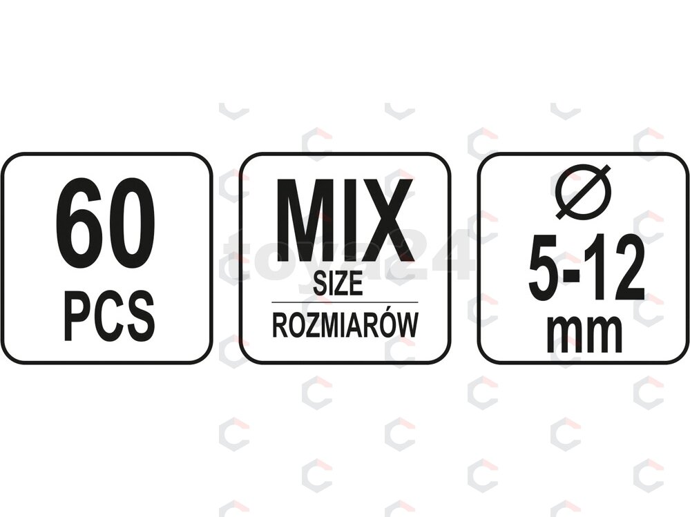 Fiksatorių, sklendžių rinkinys 60 vnt (YT-06786) 1 Fiksatorių, sklendžių rinkinys 60 vnt (YT-06786) 1