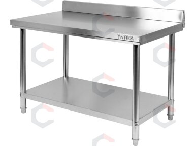Sulankstomas prie sienos montuojamas stalas YATO | su lentyna | 120 × 60 × 95 cm (YG-09022)