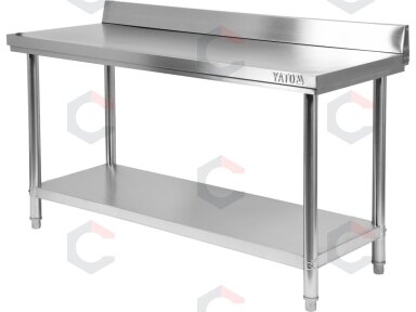 Sulankstomas prie sienos montuojamas stalas YATO | su lentyna | 160 × 60 × 95 cm (YG-09025)