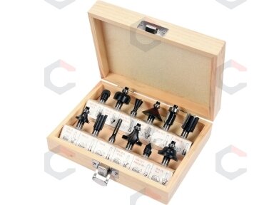 Frezų medžiui rinkinys | Ø 8 mm | 12 vnt. (22550) Frezų medžiui rinkinys | Ø 8 mm | 12 vnt. (22550)