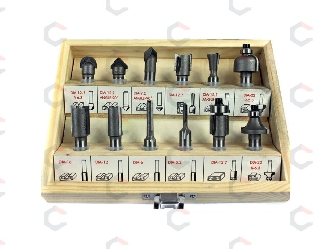 Frezų medžiui rinkinys | 12 vnt. (22549V) 3 Frezų medžiui rinkinys | 12 vnt. (22549V) 3