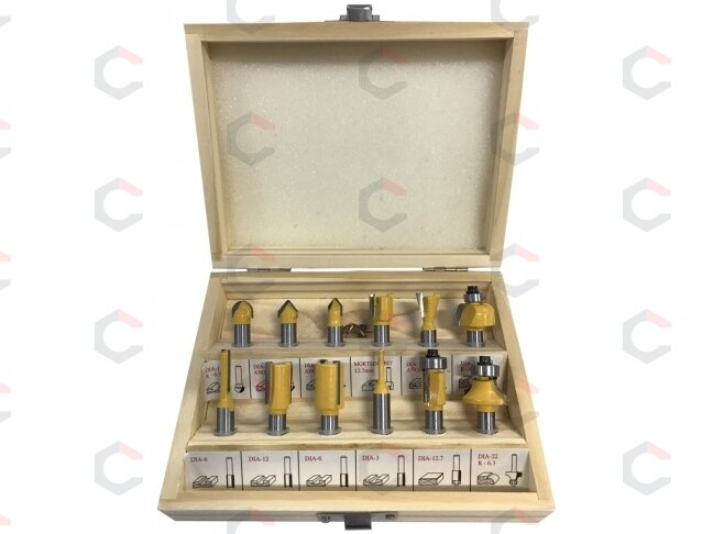 Frezų medžiui rinkinys | 12 vnt. (SK1636) Frezų medžiui rinkinys | 12 vnt. (SK1636)