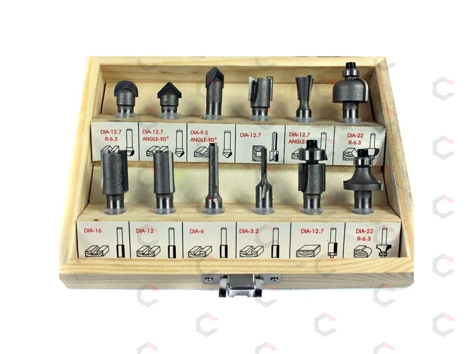 Frezų medžiui rinkinys | 12 vnt. (22549V) 3 Frezų medžiui rinkinys | 12 vnt. (22549V) 3