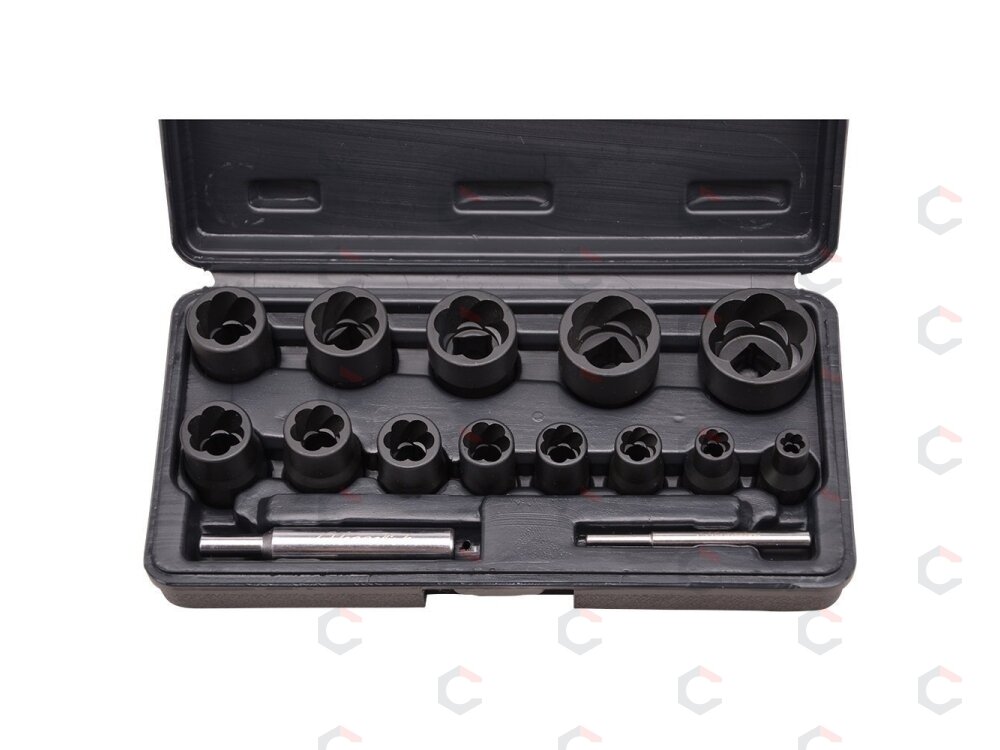 Galvučių sugadintiems varžtams komplektas 1/4"+1/2", 13vnt. "Stahlberg" (EH2408) 2 Galvučių sugadintiems varžtams komplektas 1/4"+1/2", 13vnt. "Stahlberg" (EH2408) 2
