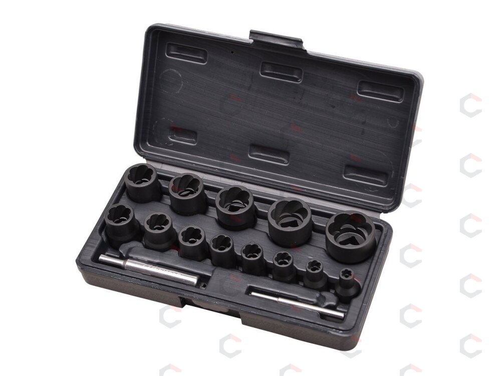 Galvučių sugadintiems varžtams komplektas 1/4"+1/2", 13vnt. "Stahlberg" (EH2408)
