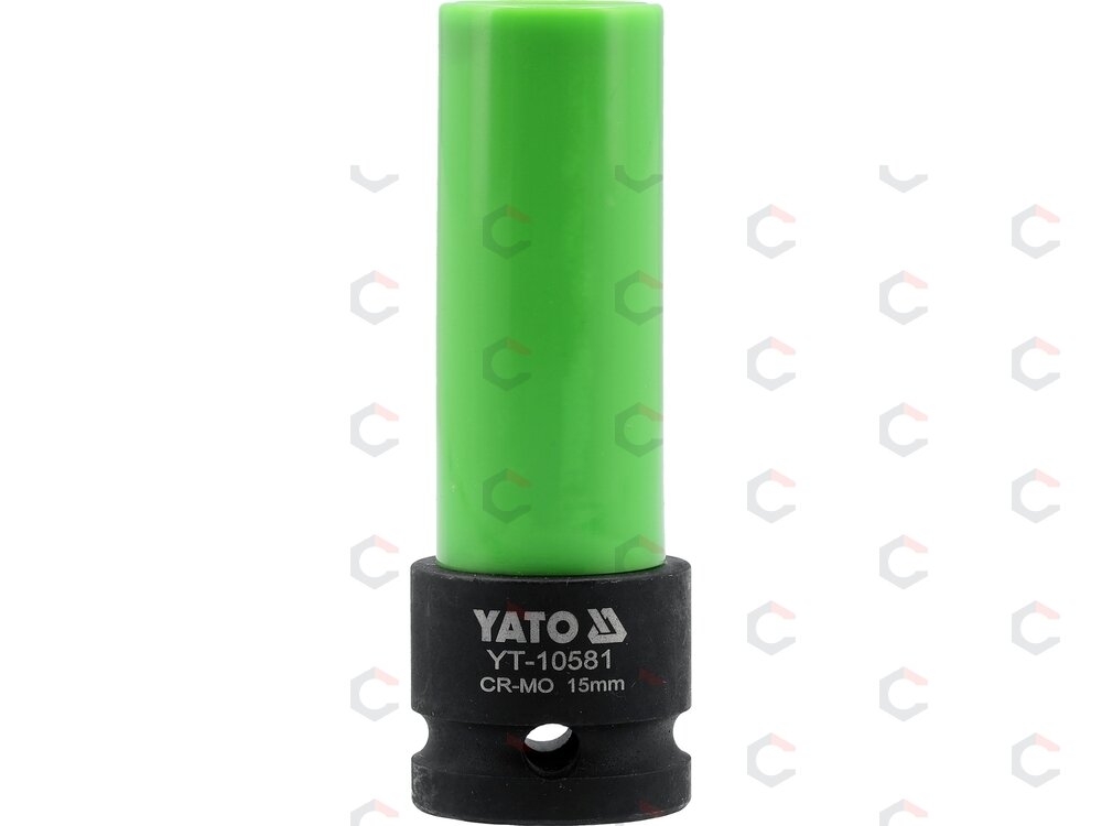 Galvutė smūginė ilga plonasienė | su plastikine apsauga | 12,7 mm (1/2") | 15 mm (YT-10581) 2 Galvutė smūginė ilga plonasienė | su plastikine apsauga | 12,7 mm (1/2") | 15 mm (YT-10581) 2