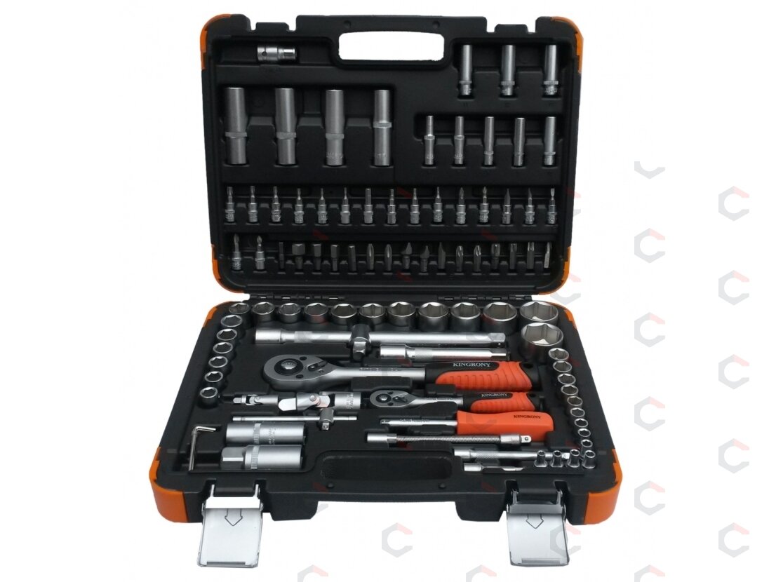 Galvučių ir raktų komplektas 94 dalių, 1/4" + 1/2" (KR121094C) 1 Galvučių ir raktų komplektas 94 dalių, 1/4" + 1/2" (KR121094C) 1