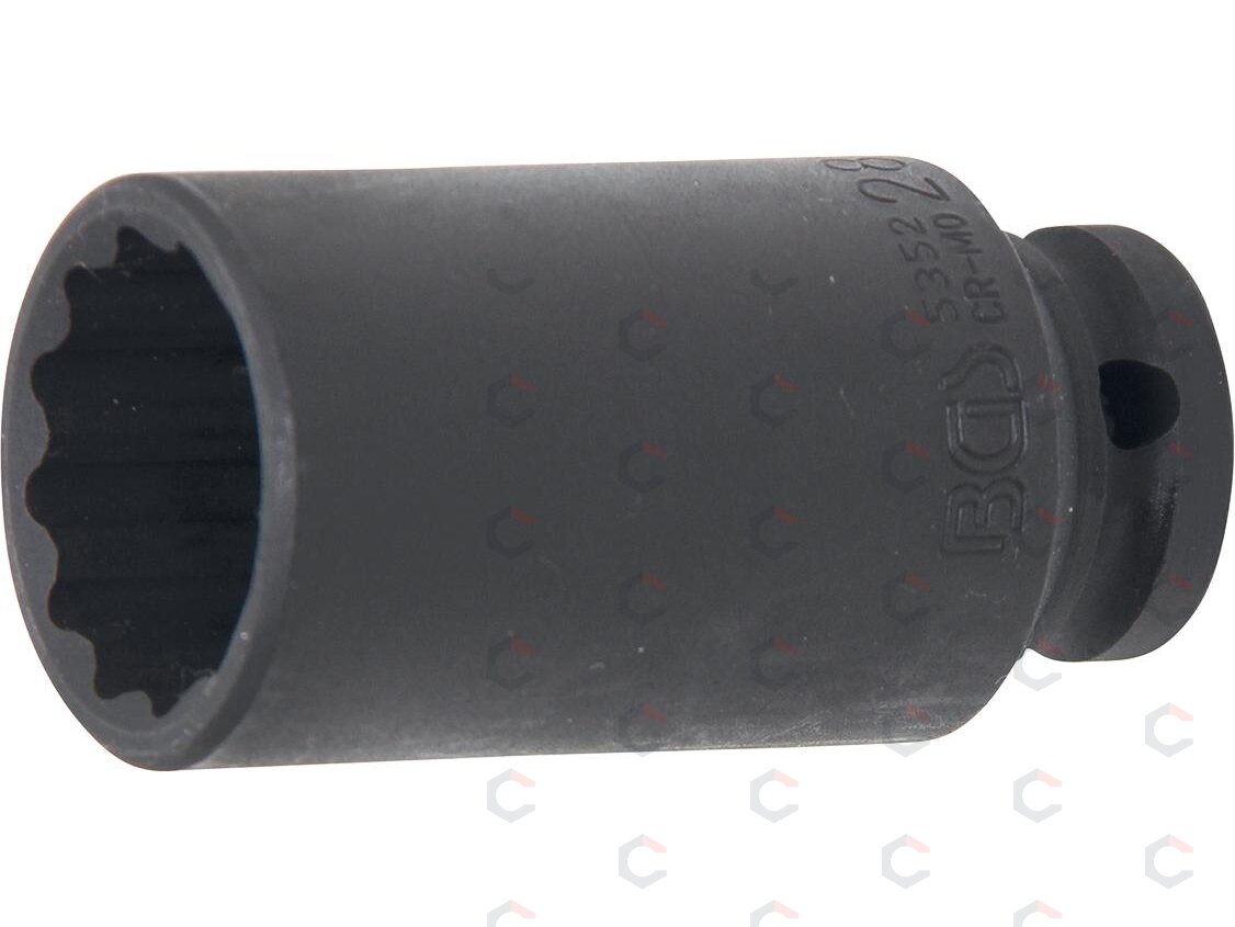 Galvutė ilga smūginė plonasienė 12 kampų | 12,5 mm (1/2") | 28 mm (5352) Galvutė ilga smūginė plonasienė 12 kampų | 12,5 mm (1/2") | 28 mm (5352)