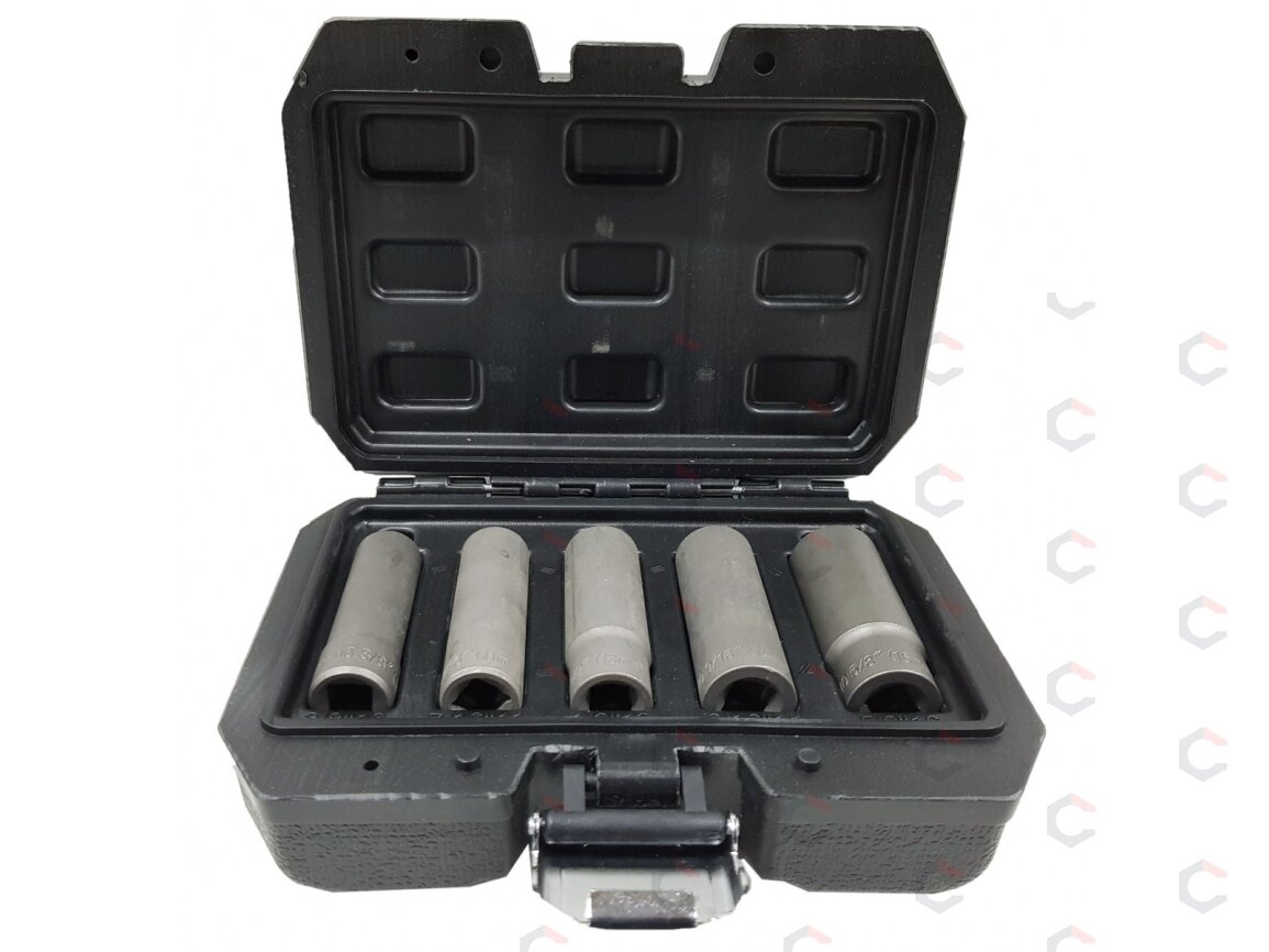 Galvučių rinkinys sugadintiems varžtams | metrinės/colinės | ilgos | 10 mm (3/8") | 10 - 16 mm | 5 vnt. (DNR5) 3 Galvučių rinkinys sugadintiems varžtams | metrinės/colinės | ilgos | 10 mm (3/8") | 10 - 16 mm | 5 vnt. (DNR5) 3