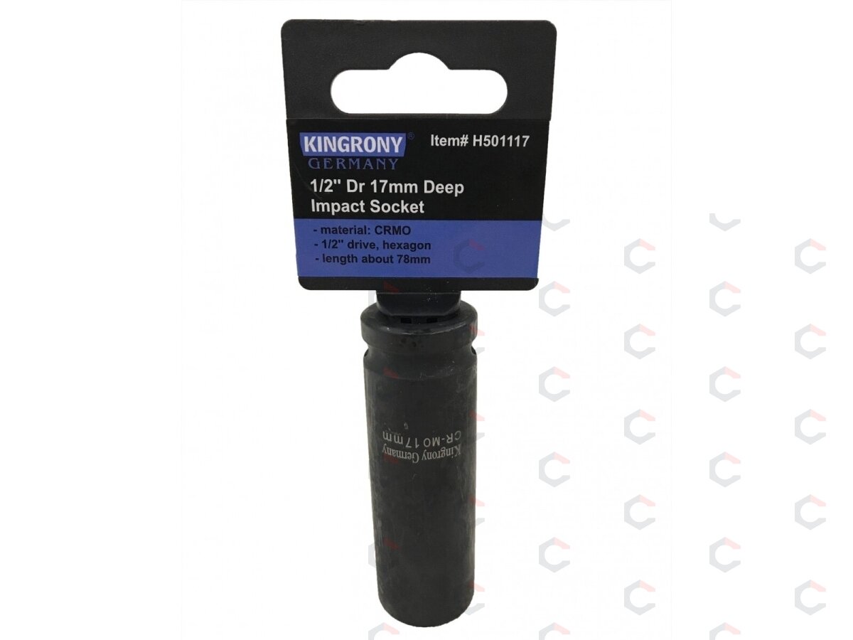 Galvutė smūginė šešiakampė ilga | 12,5 mm (1/2") | 17 mm (H501117) Galvutė smūginė šešiakampė ilga | 12,5 mm (1/2") | 17 mm (H501117)