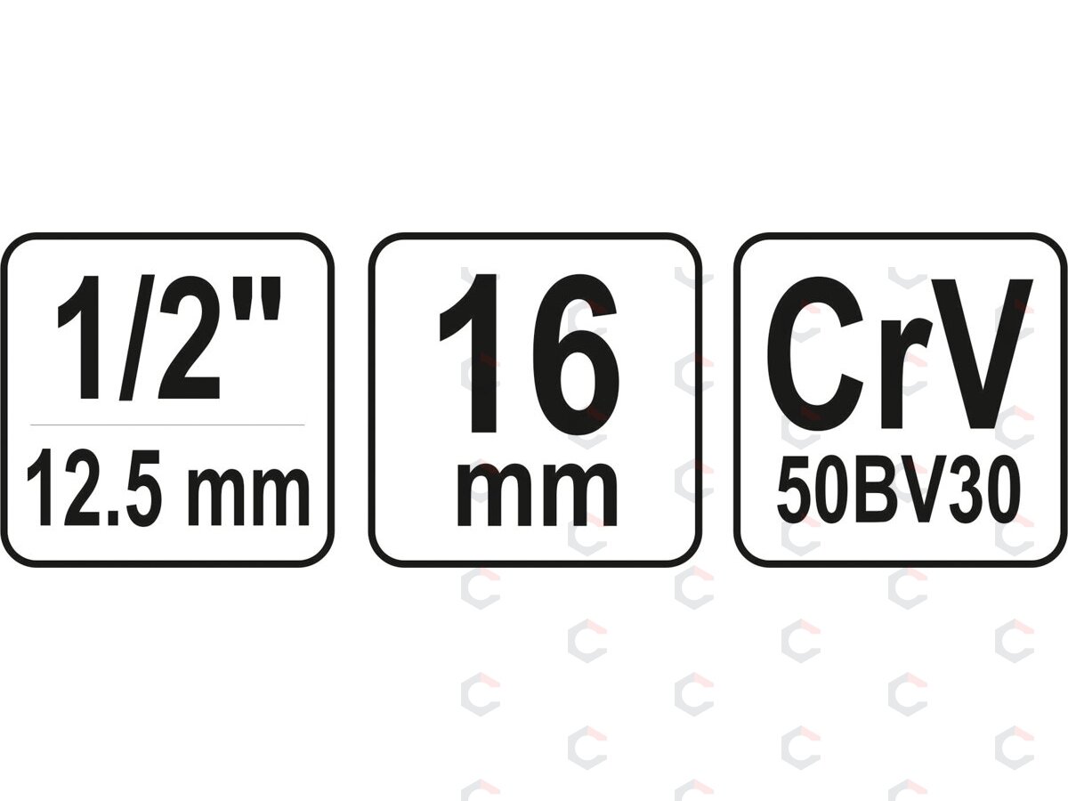 Galvutė žvakėms šešiakampė | 12,5 mm (1/2") | 16 mm (YT-12531) 2