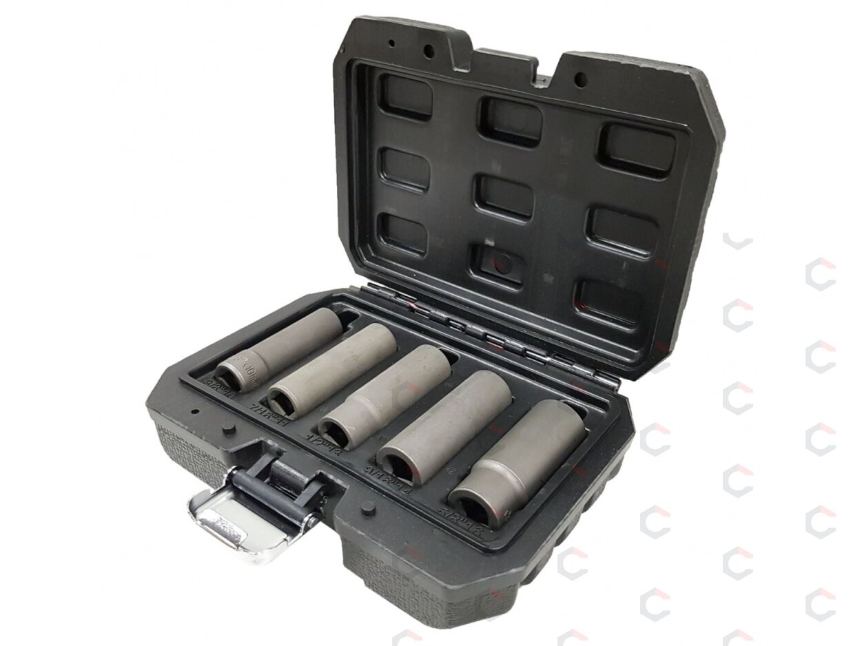 Galvučių rinkinys sugadintiems varžtams | metrinės/colinės | ilgos | 10 mm (3/8") | 10 - 16 mm | 5 vnt. (DNR5) 1 Galvučių rinkinys sugadintiems varžtams | metrinės/colinės | ilgos | 10 mm (3/8") | 10 - 16 mm | 5 vnt. (DNR5) 1