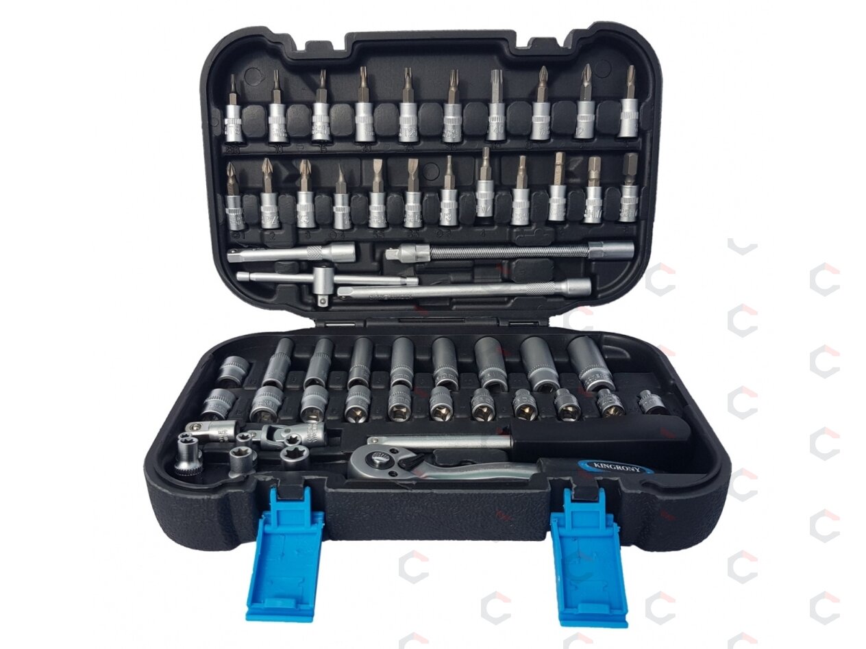 Galvučių su terkšle rinkinys | 6.3 mm (1/4") | 56 vnt. (KR141056)