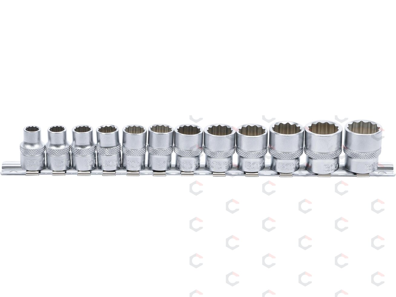 Galvučių rinkinys 12 kampų | 10 mm (3/8") | 8 - 19 mm | 12 vnt. (9105) 1 Galvučių rinkinys 12 kampų | 10 mm (3/8") | 8 - 19 mm | 12 vnt. (9105) 1