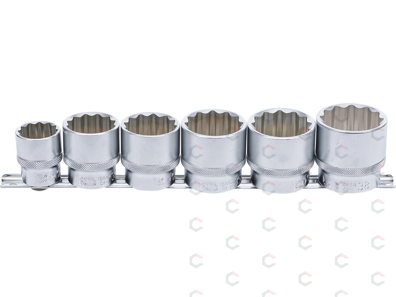 Galvučių rinkinys 12 kampų | 12,5 mm (1/2") | 24 - 38 mm | 6 vnt. (70102) 1 Galvučių rinkinys 12 kampų | 12,5 mm (1/2") | 24 - 38 mm | 6 vnt. (70102) 1