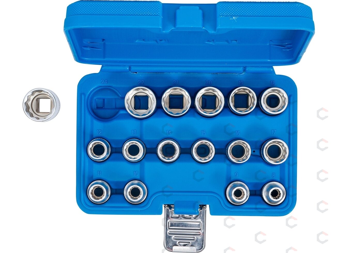 Galvučių rinkinys, 12 kampų | 12,5 mm (1/2") | 8 - 24 mm | 16 vnt. (2226) 4 Galvučių rinkinys, 12 kampų | 12,5 mm (1/2") | 8 - 24 mm | 16 vnt. (2226) 4