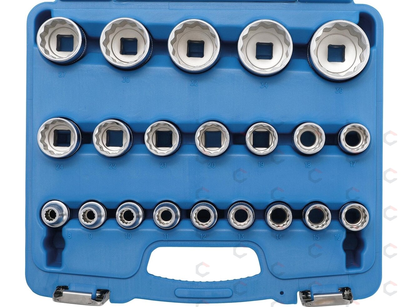 Galvučių rinkinys, 12 kampų | 12,5 mm (1/2") | 8 - 36 mm | 21 vnt. (2267) Galvučių rinkinys, 12 kampų | 12,5 mm (1/2") | 8 - 36 mm | 21 vnt. (2267)