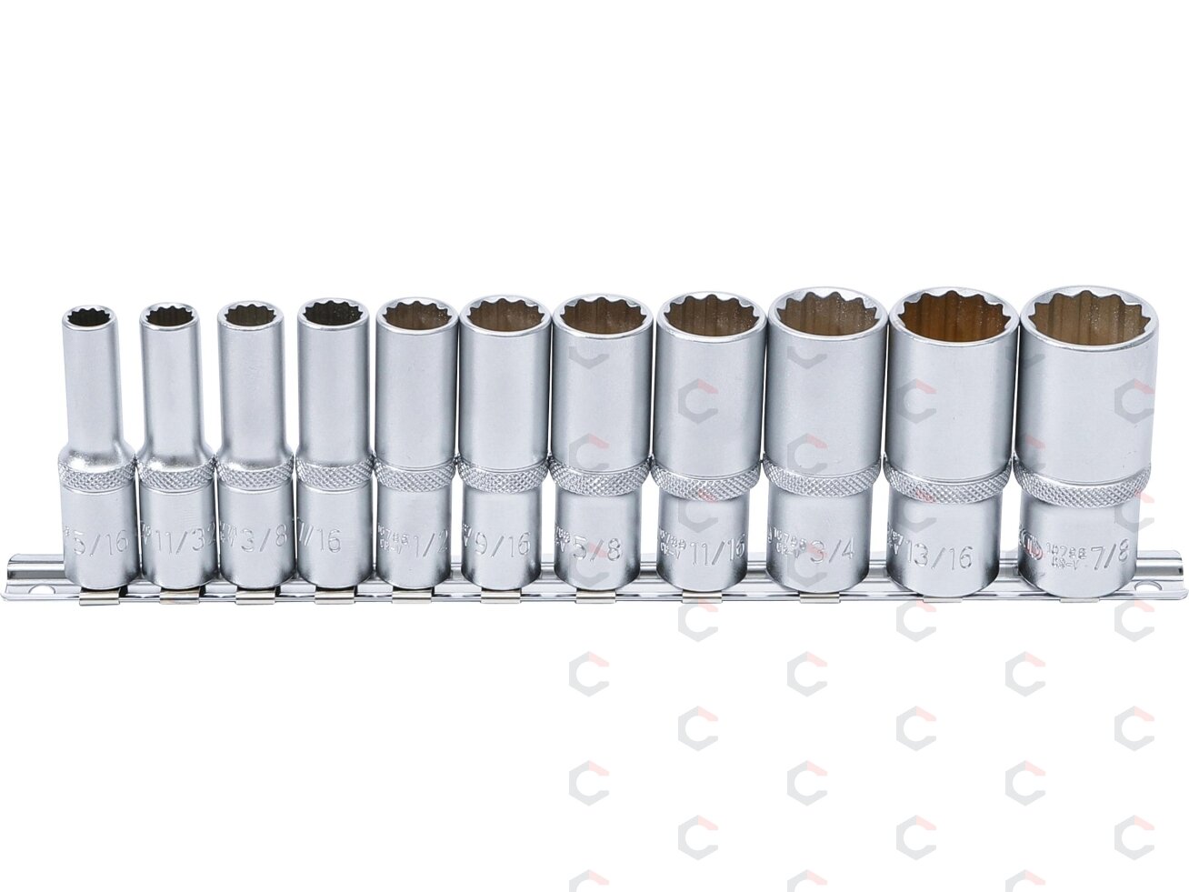 Galvučių rinkinys, 12-kampų, ilgos | 10 mm (3/8") | Coliniai dydžiai | 11 vnt. (6859) 1 Galvučių rinkinys, 12-kampų, ilgos | 10 mm (3/8") | Coliniai dydžiai | 11 vnt. (6859) 1
