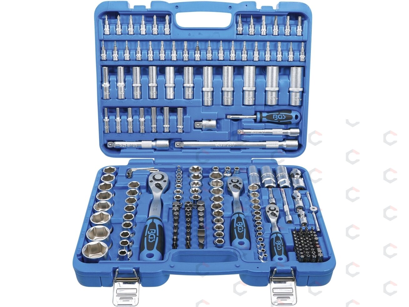 Galvučių rinkinys | 6.3 mm (1/4") / 10 mm (3/8") / 12,5 mm (1/2") | Coliniai dydžiai | 192 vnt. (2245)