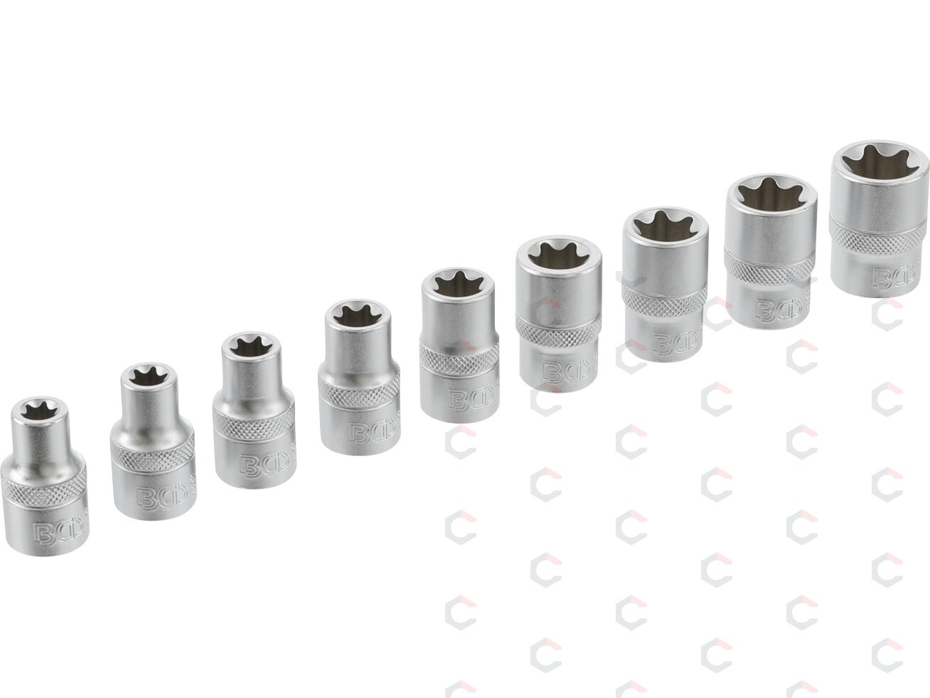Galvučių rinkinys E-tipas | 12,5 mm (1/2") | E10 - E24 | 9 vnt. (6425) 8 Galvučių rinkinys E-tipas | 12,5 mm (1/2") | E10 - E24 | 9 vnt. (6425) 8