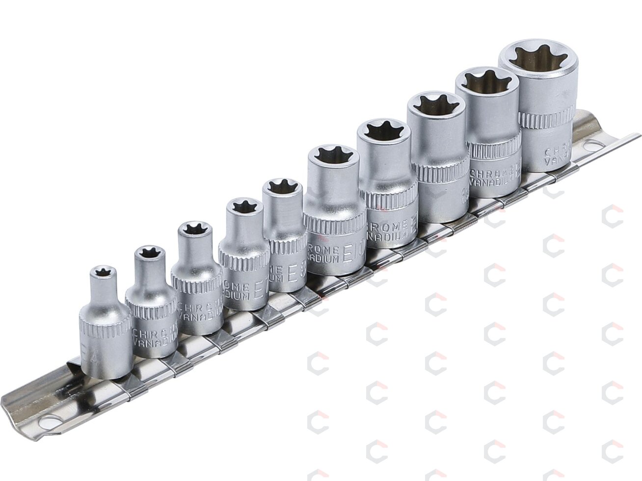 Galvučių rinkinys E-Tipas | 6,3 mm (1/4") / 10 mm (3/8") | E4 - E16 | 10 vnt. (9548) Galvučių rinkinys E-Tipas | 6,3 mm (1/4") / 10 mm (3/8") | E4 - E16 | 10 vnt. (9548)